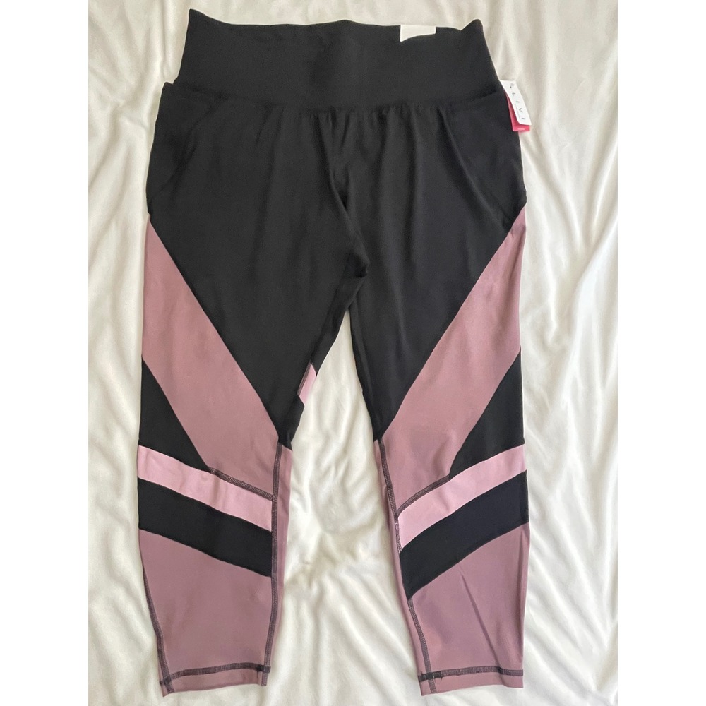 Livi Active Colorblock High Rise Leggings Black Pink Plus Size 22/24 NWT